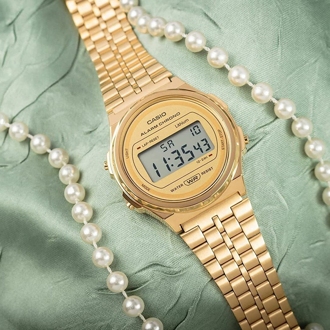 Reloj Casio Vintage A-171WEG-9A Unisex - Digital - Reloj Reloj Casio original | Compra en Relojchile Chile | Reloj Casio Chile | Reloj Reloj Chile - Reloj hombre chile - Reloj mujer chile - Reloj santiago - Reloj original chile - reloj elegante hombre - reloj casual mujer - reloj resistente al agua - reloj acero inoxidable - reloj deportivo hombre - tienda de relojes online chile