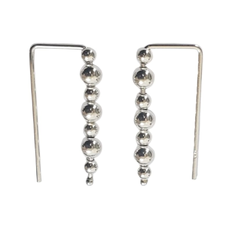 Aros largos 7 bolitas diferentes tamaños plata 925 - Metalli - Default Title - Perfumisimo