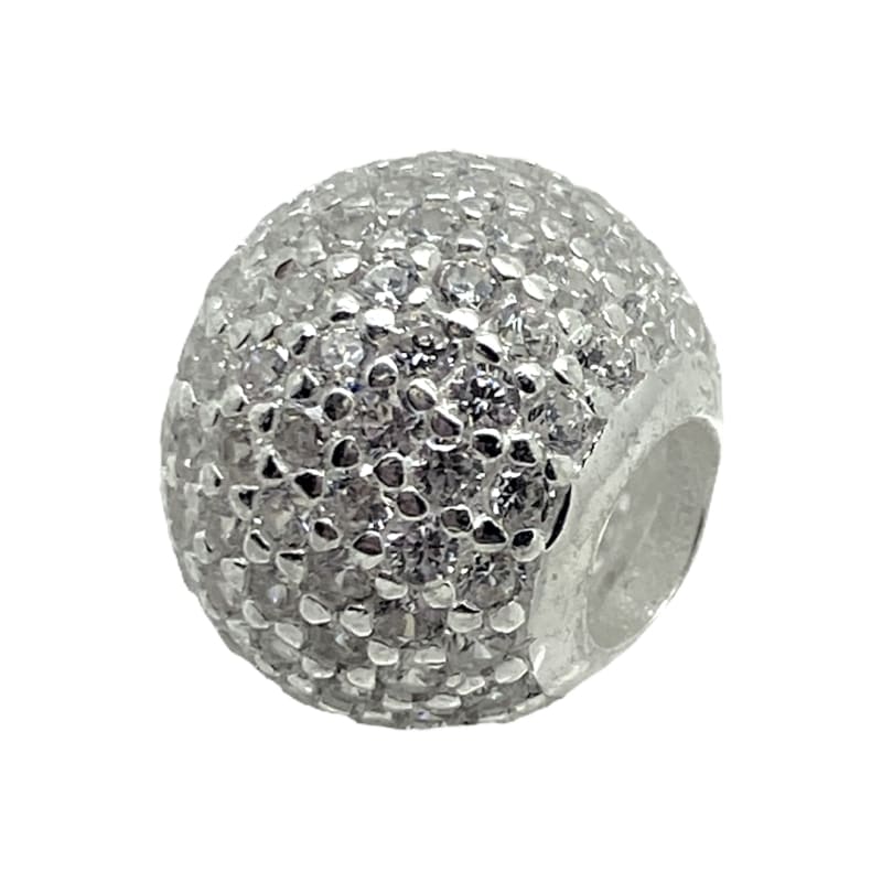 Charm esfera brillante con cristales blanco Plata Italiana 925 - Metalli - Default Title - Perfumisimo
