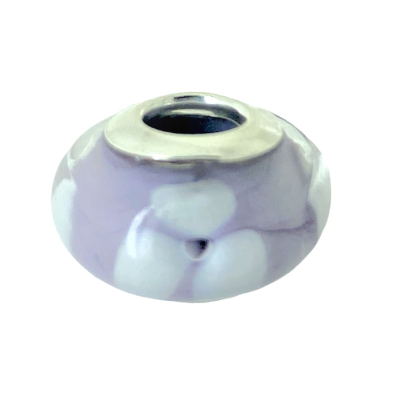 Charm ovalo lila con blanco Murano y Plata Italiana 925 - Metalli - Default Title - Perfumisimo