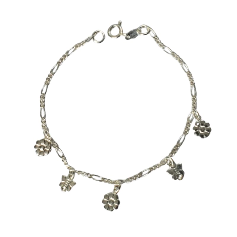 Pulsera flor y mariposa, 19cm en plata 925 - Metalli - Default Title - Perfumisimo