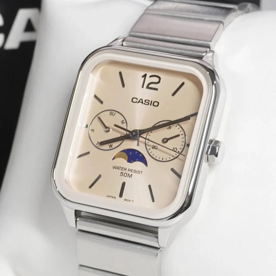 Reloj Casio Moonphase MTP-M305D-9AV Hombre - Análogo - Reloj Reloj Casio original | Compra en Relojchile Chile | Reloj Casio Chile | Reloj Reloj Chile - Reloj hombre chile - Reloj mujer chile - Reloj santiago - Reloj original chile - reloj elegante hombre - reloj casual mujer - reloj resistente al agua - reloj acero inoxidable - reloj deportivo hombre - tienda de relojes online chile