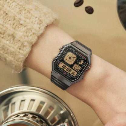 Reloj Digital Casio A130WEGG-1A Unisex - Reloj Reloj Casio original | Compra en Relojchile Chile | Reloj Casio Chile | Reloj Reloj Chile - Reloj hombre chile - Reloj mujer chile - Reloj santiago - Reloj original chile - reloj elegante hombre - reloj casual mujer - reloj resistente al agua - reloj acero inoxidable - reloj deportivo hombre - tienda de relojes online chile