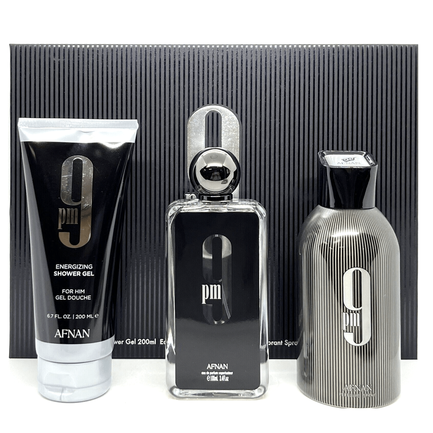 Afnan Estuche  9 Pm edp 100ml +S/G 150ml +Deo 150ml Hombre
