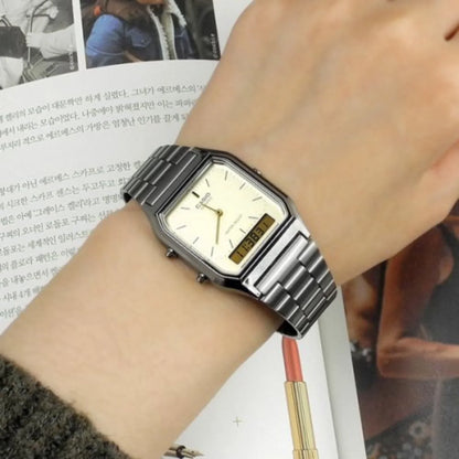 Reloj Casio AQ-230GG-9A Unisex - Análogo Digital - Reloj Reloj Casio original | Compra en Relojchile Chile | Reloj Casio Chile | Reloj Reloj Chile - Reloj hombre chile - Reloj mujer chile - Reloj santiago - Reloj original chile - reloj elegante hombre - reloj casual mujer - reloj resistente al agua - reloj acero inoxidable - reloj deportivo hombre - tienda de relojes online chile