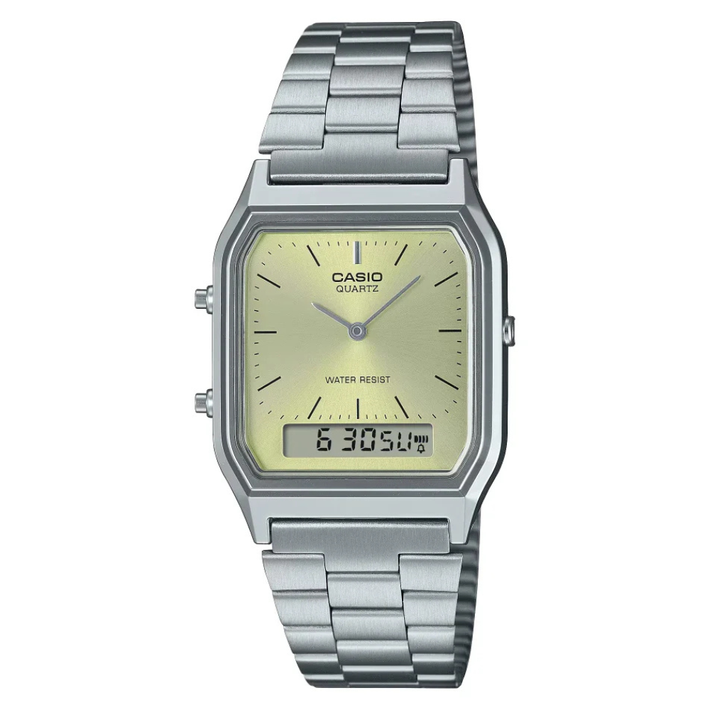 Reloj Casio AQ-230A-9A Unisex - Análogo Digital - Reloj Reloj Casio original | Compra en Relojchile Chile | Reloj Casio Chile | Reloj Reloj Chile - Reloj hombre chile - Reloj mujer chile - Reloj santiago - Reloj original chile - reloj elegante hombre - reloj casual mujer - reloj resistente al agua - reloj acero inoxidable - reloj deportivo hombre - tienda de relojes online chile