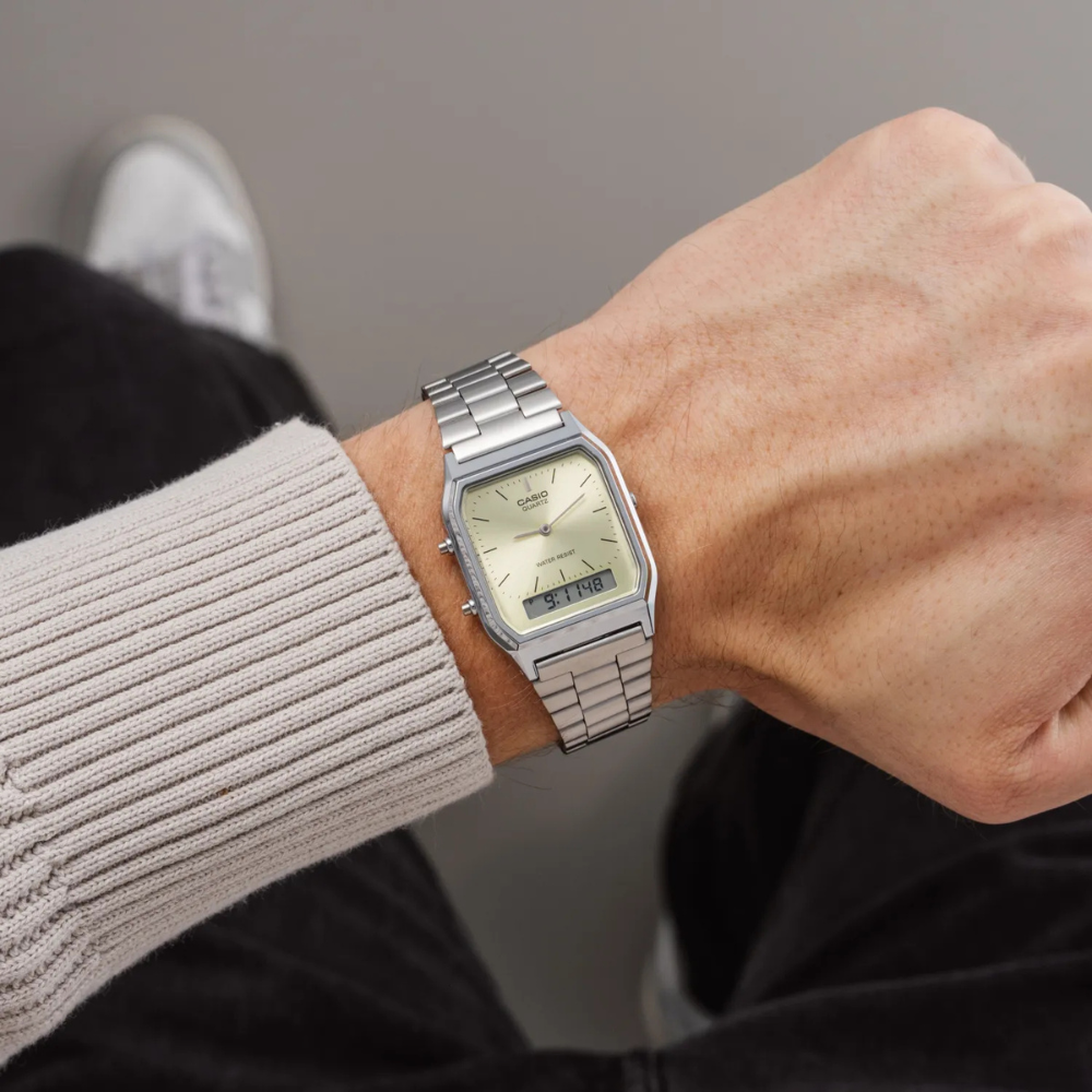 Reloj Casio AQ-230A-9A Unisex - Análogo Digital - Reloj Reloj Casio original | Compra en Relojchile Chile | Reloj Casio Chile | Reloj Reloj Chile - Reloj hombre chile - Reloj mujer chile - Reloj santiago - Reloj original chile - reloj elegante hombre - reloj casual mujer - reloj resistente al agua - reloj acero inoxidable - reloj deportivo hombre - tienda de relojes online chile