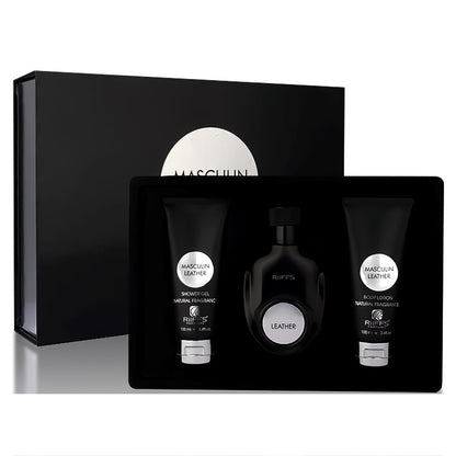 Riiffs Estuche Masculin Leather edp 100ml +S/G 100ml +B/L 100ml Hombre