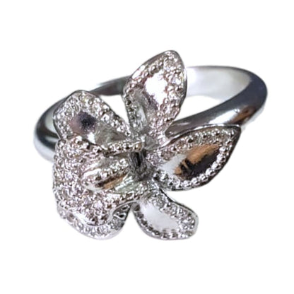 Anillo flor con piedras Plata Italiana 925 - Metalli - 7 - Perfumisimo