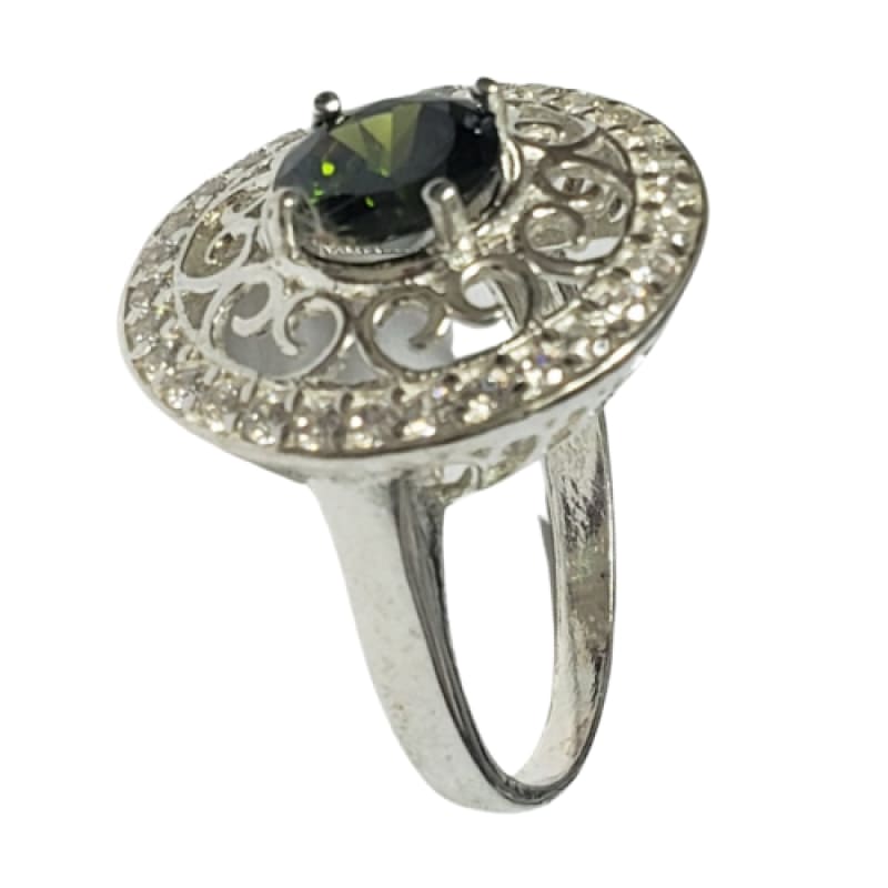 Anillo gran circulo piedra verde plata 925 - Metalli - 9 - Perfumisimo