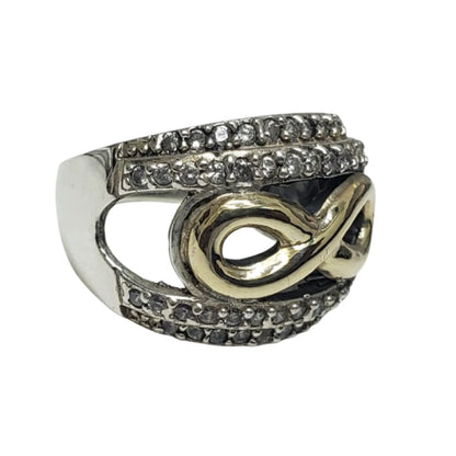 Anillo Infinito de oro y Plata con 4 hileras de piedras - Metalli - 7 - Perfumisimo