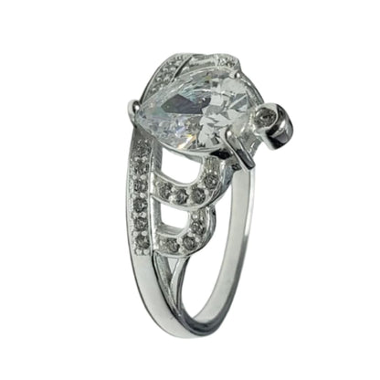 Anillo reina Victoria con piedra solitaria y plata 925 - Metalli - 8 - Perfumisimo