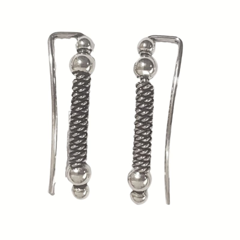 Aretes largos envejecidos plata 925 - Metalli - Default Title - Perfumisimo