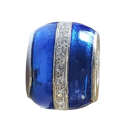 Charm azul con línea de cristales Murano y Plata Italiana 925 - Metalli - Default Title - Perfumisimo