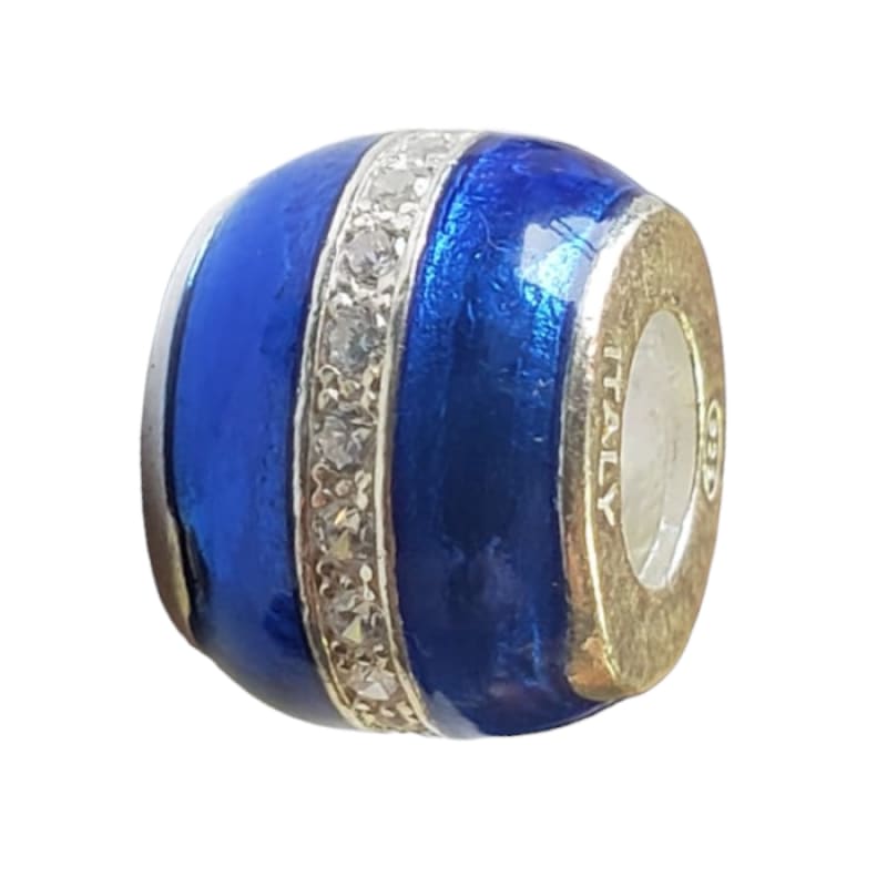 Charm azul con línea de cristales Murano y Plata Italiana 925 - Metalli - Default Title - Perfumisimo