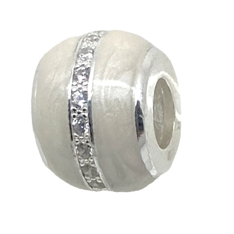 Charm blanco marfil con linea de cristales Murano y Plata Italiana 925 - Metalli - Default Title - Perfumisimo