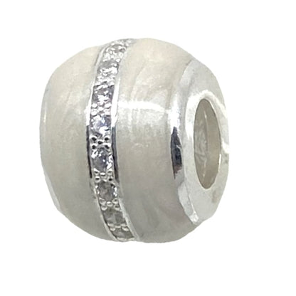 Charm blanco marfil con linea de cristales Murano y Plata Italiana 925 - Metalli - Default Title - Perfumisimo