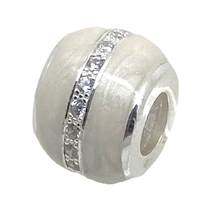 Charm blanco marfil con linea de cristales Murano y Plata Italiana 925 - Metalli - Default Title - Perfumisimo