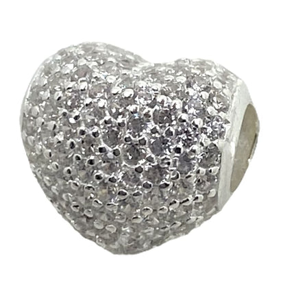 Charm corazón blanco cristales Murano y Plata Italiana 925 - Metalli - Default Title - Perfumisimo