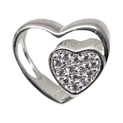 Charm corazón y corazón con piedras rosa Plata Italiana 925 - Metalli - Default Title - Perfumisimo