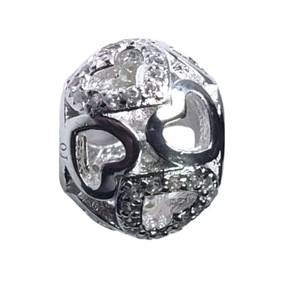 Charm corazones con piedras Plata Italiana 925 - Metalli - Default Title - Perfumisimo