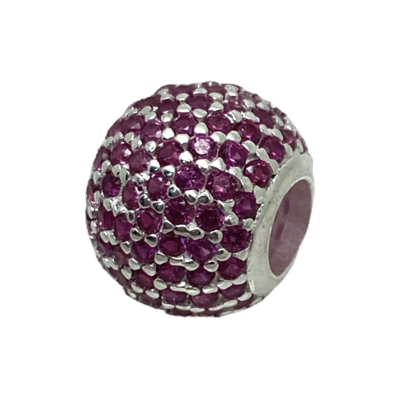 Charm esfera brillante con cristales murano rosa Plata Italiana 925 - Metalli - Default Title - Perfumisimo