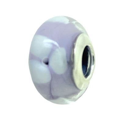 Charm ovalo lila con blanco Murano y Plata Italiana 925 - Metalli - Default Title - Perfumisimo