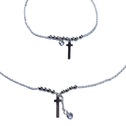 Conjunto Colgante y pulsera Cruz y piedra Plata Italiana 925 - Metalli - Default Title - Perfumisimo