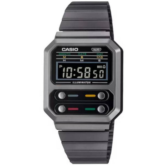 Reloj Casio Vintage A-100WEGG-1A Unisex - Digital - Reloj Reloj Casio original | Compra en Relojchile Chile | Reloj Casio Chile | Reloj Reloj Chile - Reloj hombre chile - Reloj mujer chile - Reloj santiago - Reloj original chile - reloj elegante hombre - reloj casual mujer - reloj resistente al agua - reloj acero inoxidable - reloj deportivo hombre - tienda de relojes online chile