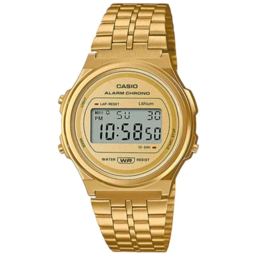 Reloj Casio Vintage A-171WEG-9A Unisex - Digital - Reloj Reloj Casio original | Compra en Relojchile Chile | Reloj Casio Chile | Reloj Reloj Chile - Reloj hombre chile - Reloj mujer chile - Reloj santiago - Reloj original chile - reloj elegante hombre - reloj casual mujer - reloj resistente al agua - reloj acero inoxidable - reloj deportivo hombre - tienda de relojes online chile
