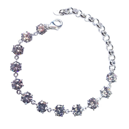Pulsera con 12 piedras blancas italiana 18cm - Metalli - Default Title - Perfumisimo