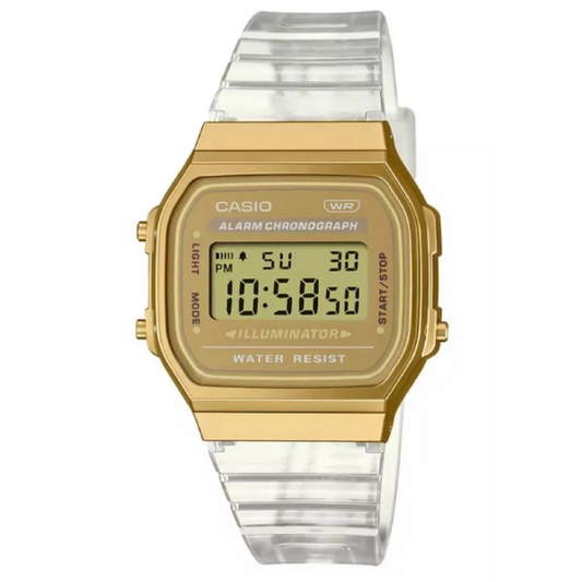 Reloj Casio A-168XESG-9A Unisex - Digital - Reloj Reloj Casio original | Compra en Relojchile Chile | Reloj Casio Chile | Reloj Reloj Chile - Reloj hombre chile - Reloj mujer chile - Reloj santiago - Reloj original chile - reloj elegante hombre - reloj casual mujer - reloj resistente al agua - reloj acero inoxidable - reloj deportivo hombre - tienda de relojes online chile